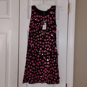Flowers by Zoe black with pink sequins  does have stretch  Sz  L (6)